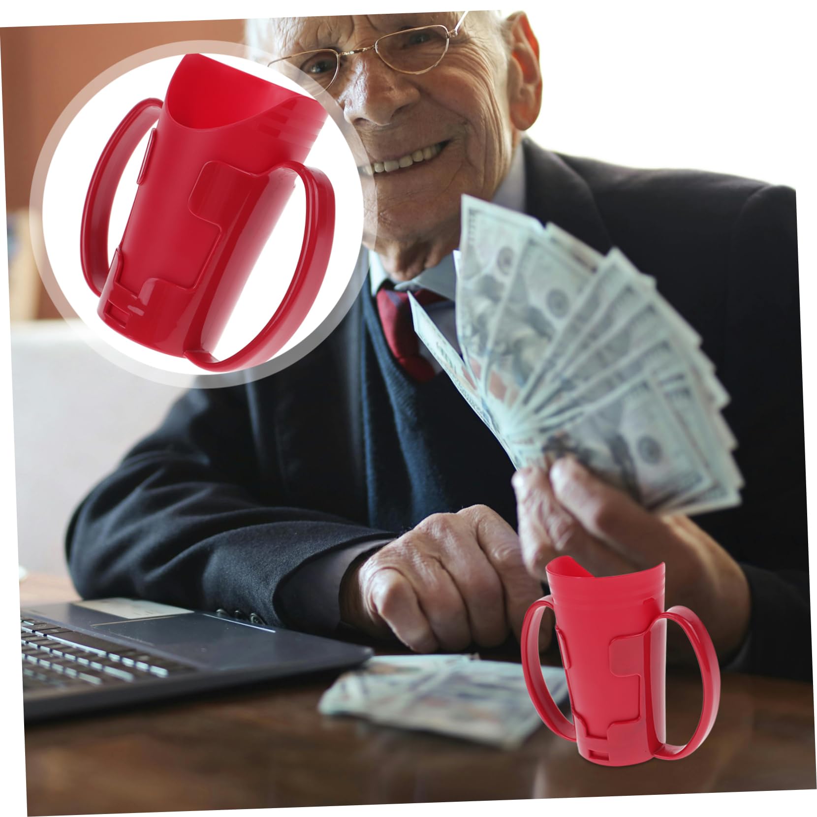 Ipetboom 3piezas Taza De Agua Para Ancianos y Pacientes Discapacidad Diseño Ergonómico Funcional y Práctica Para Hogar y Restaurantes