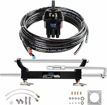 Marine Hydraulic Outboard Steering Kit for Outboard 90-150HP with Helm Pump,Compact Cylinder, 26.24ft Tubing Others
