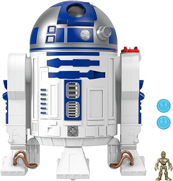 Fisher-Price Imaginext STAR WARS Toy R2-D2 (17.5 In Tall) with Lights Sounds & C-3P0 Metal Character Key for Kids Ages 3+ Years, HXG52