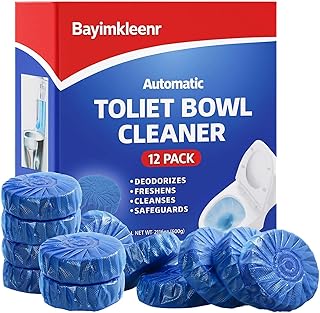 Automatic Toilet Cleaner Tablets, Septic Tank Safe, Removes Hard Water Rings and Stains, Deodorizes, Fresh Scent Toilet Tank Cleaner for Bathroom-(12 PACK)
