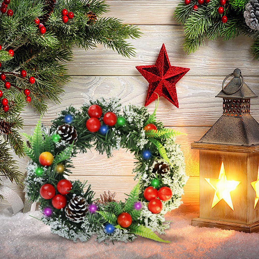 LVYXON Ghirlanda natalizia per scale, illumina le scale natalizie, ornamenti decorativi per scale di Natale, senza fili, pre-illuminato a LED, per