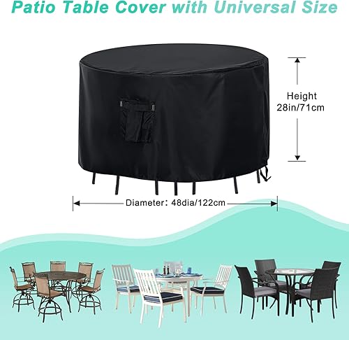 Miniatura 168 de ABCCANOPY Funda universal para mesa auxiliar de patio, para exteriores, pequeña cubierta impermeable y a prueba de polvo, marrón beige, 42 x 24 x 18
