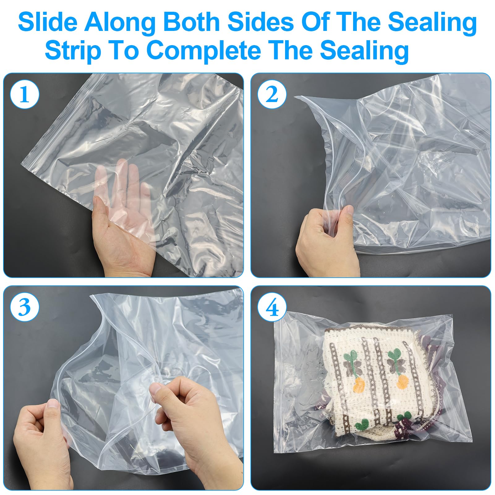 Buste Trasparenti Sacchetti Plastica Richiudibili 40x50 Cm 30