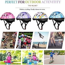 Lamsion Kids Helmet for Ages 3-8 Kids Toddler Boys Girls,Toddler Helmet with Knee Pads Eblow Pads Guards,Girls Bike Helmets for Skatings Skateboarding Bike Riding Scooter Roller Skate