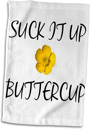 3d Rose Suck it up buttercup toalla de mano, 15" x 22"