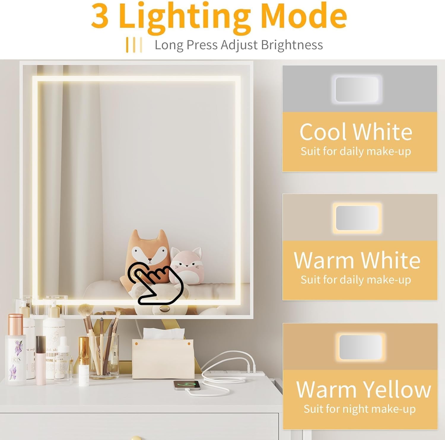 LED Mirror 3 Lighting Modes