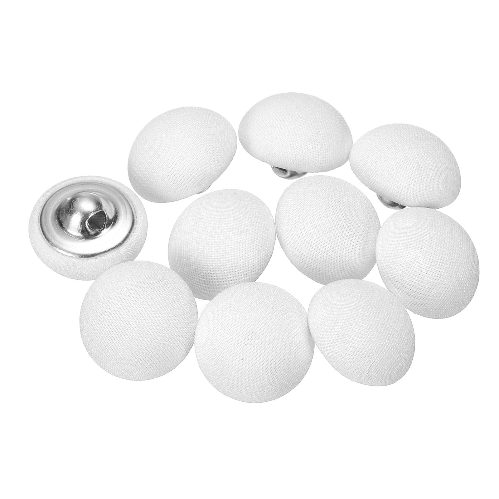 QUARKZMAN 10pz 24L Bottone Rivestito in Tessuto 15mm Bottoni da Cucito Gambo in Metallo Rotondo per Abiti Camicette Maglioni, Blu Marino Profondo