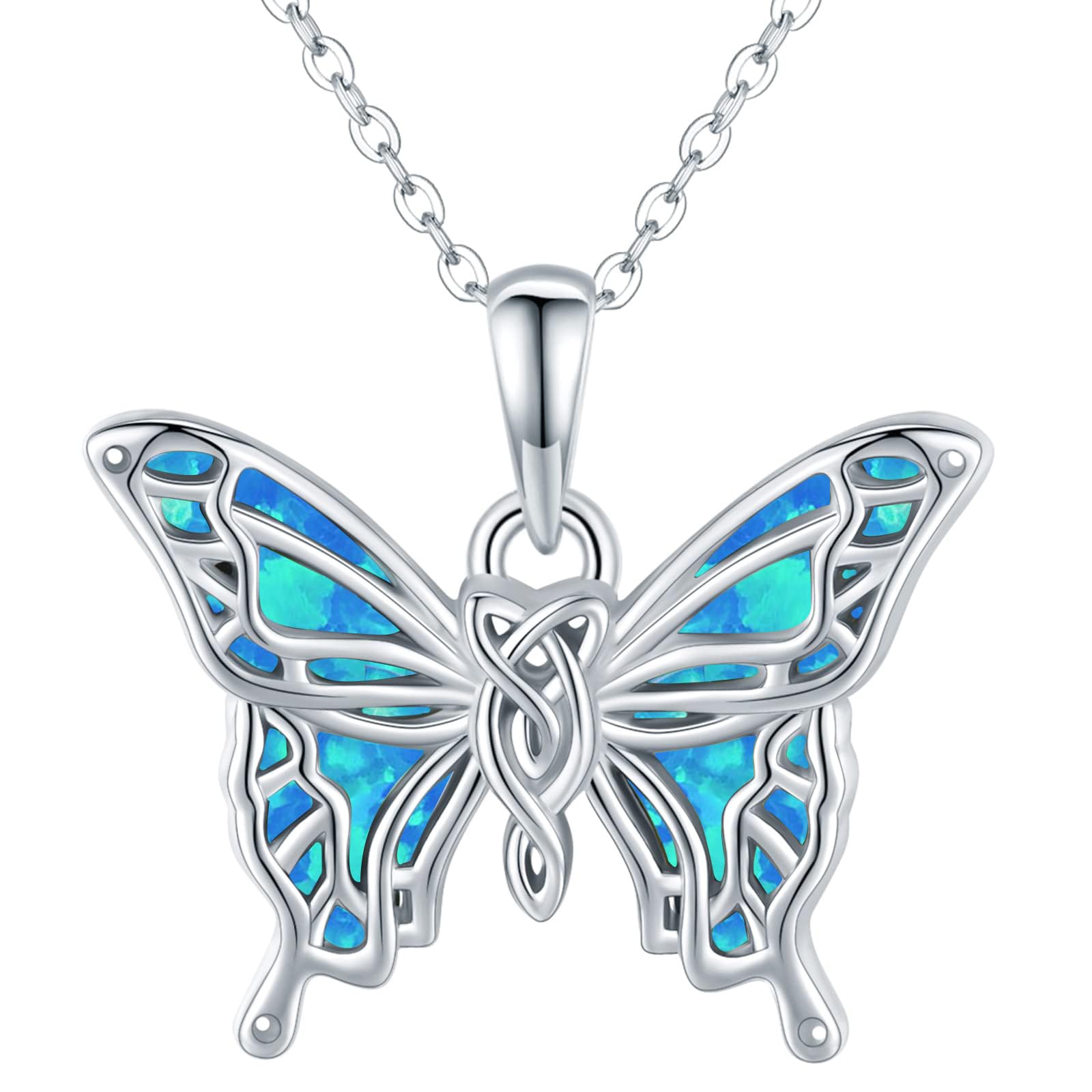 Freesloth Butterfly Necklaces for Women 925 Sterling Silver Butterfly Jewelry Butterfly Pendant Necklace Gifts for Girlfriend Valentine's Day