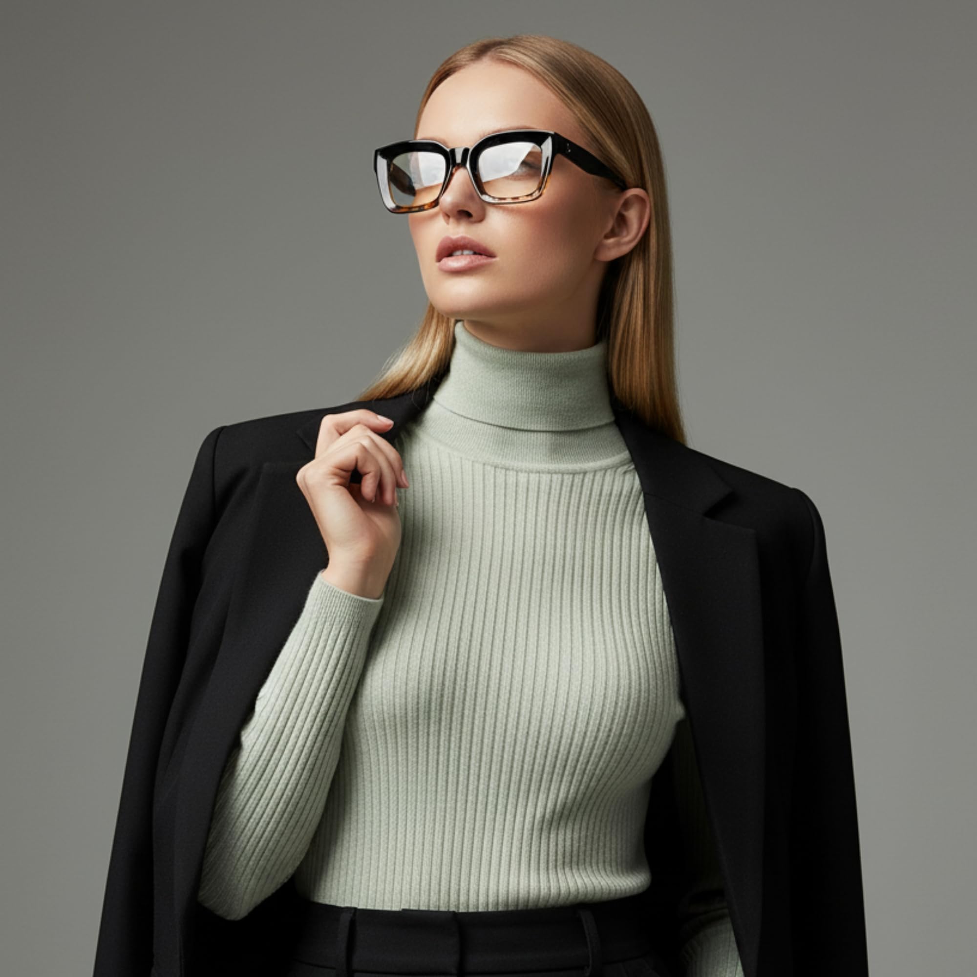 4Flaunt Dotted Series Oversized Square Blue Light Blocking Glasses for Women & Men | Thick Bold Stylish Glares with UV400 Protection | Computer, Gaming & Screen Time Eyewear (C5 - Black Demi) 2