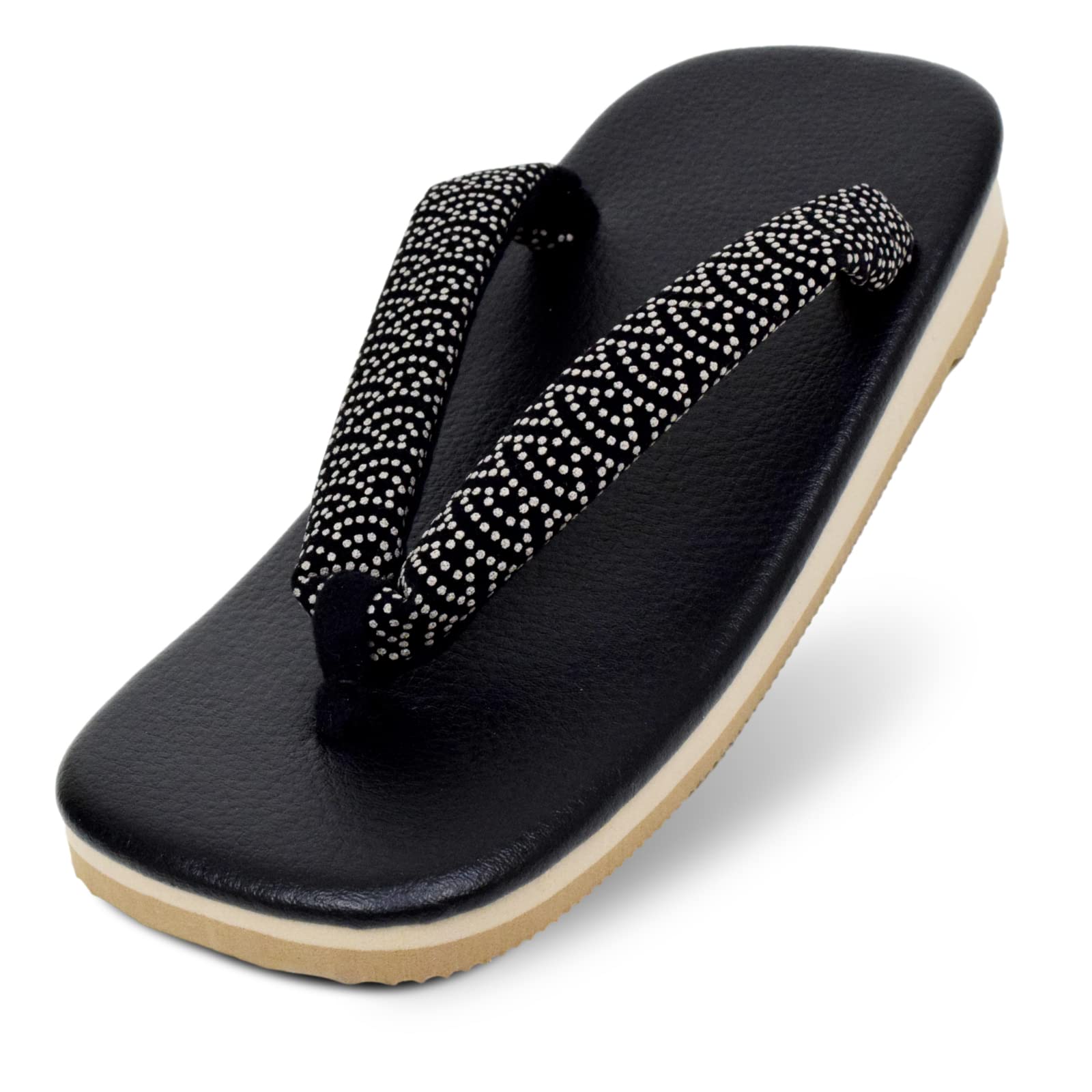 Aiai JAPANBlack Leather setta Men's Japanese zouri Sandals flip-Flops Costume House Yard Kendo [Made in Japan]