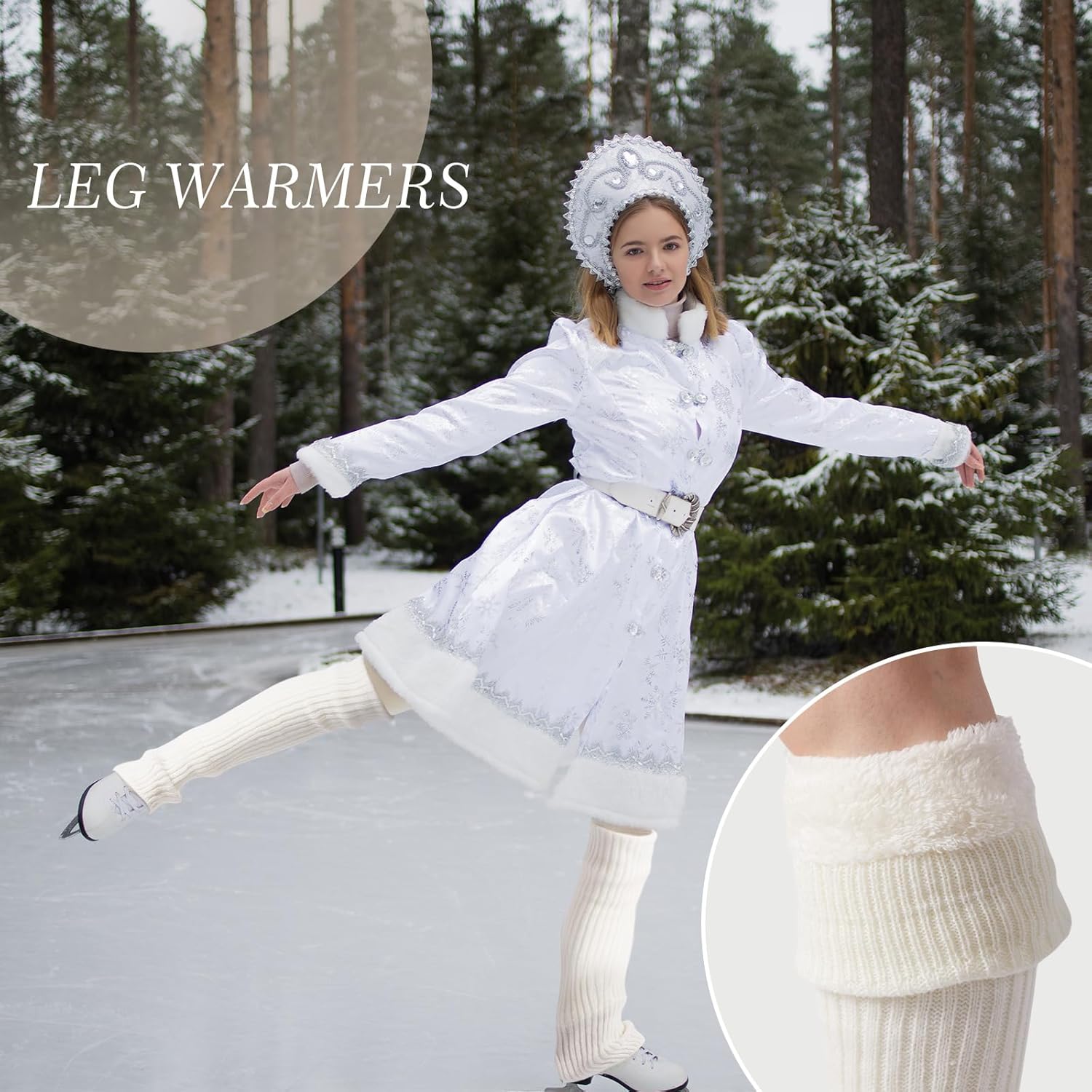 Geyoga 1/3 Pair Fleece Leg Warmers 24inch Long over Knee Leg Warmers Socks for Girls Women Winter Warmth 80s Y2k Accessory - Image 2