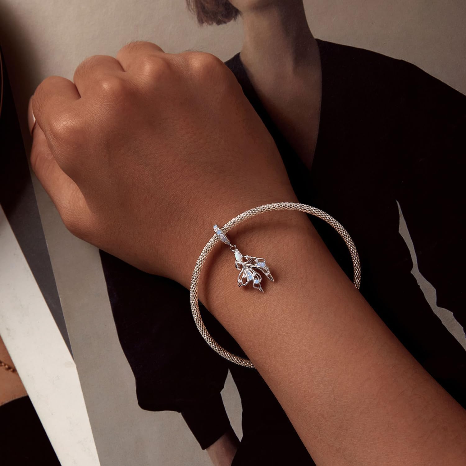 Betta Fish Pendant Charm 925 Sterling Silver Charm Fits For Pandora Bracelet Necklace,BSC917