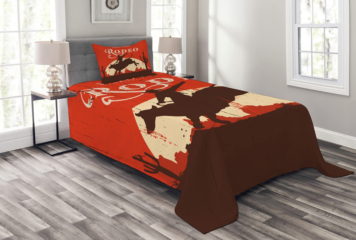 Ambesonne Vintage Bedspread, Rodeo 