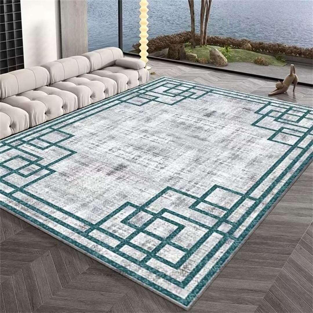Tapis de chambre enfant garçon bleu 120x160cm lavable et antidérapant