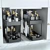 DEKAVA Under Sink Storage 2 Pack, 2 Tier Sliding Organiser, Multi-Purpose Shelf Organiser, Pull Out Cabinet Basket Drawer Black