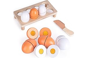 WHOHOLL Wooden Eggs for Play Kitchen