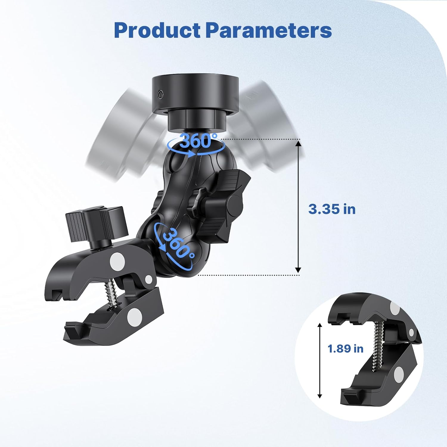 2025/2024 Starlink Mini Mount, Marine-Grade 6061 Aluminum Alloy Starlink Mini Clamp Mount with Universal Pipe Adapters & Steadier 1.5" Ball Head Starlink RV Mount for Boat, Yacht, RV, Camper, Balcony