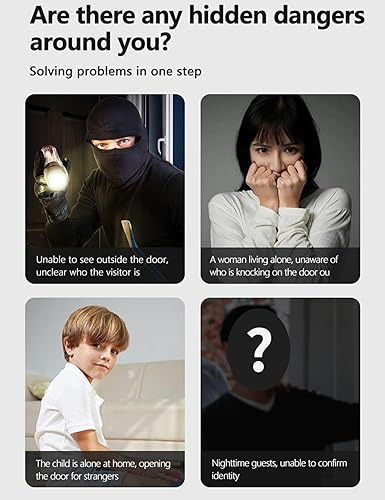 Miniatura 4 de Generic Timbre de video - Sistema de videoportero inteligente con monitor HD 1080P de 4.3 pulgadas, visión nocturna, ángulo de visión de 170 para