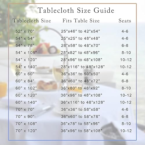 Miniatura 242 de sancua - Mantel rectangular de PVC 100 % impermeable, 54 x 54 pulgadas, vinilo a prueba de aceite, derrames, fácil de limpiar con un paño, para