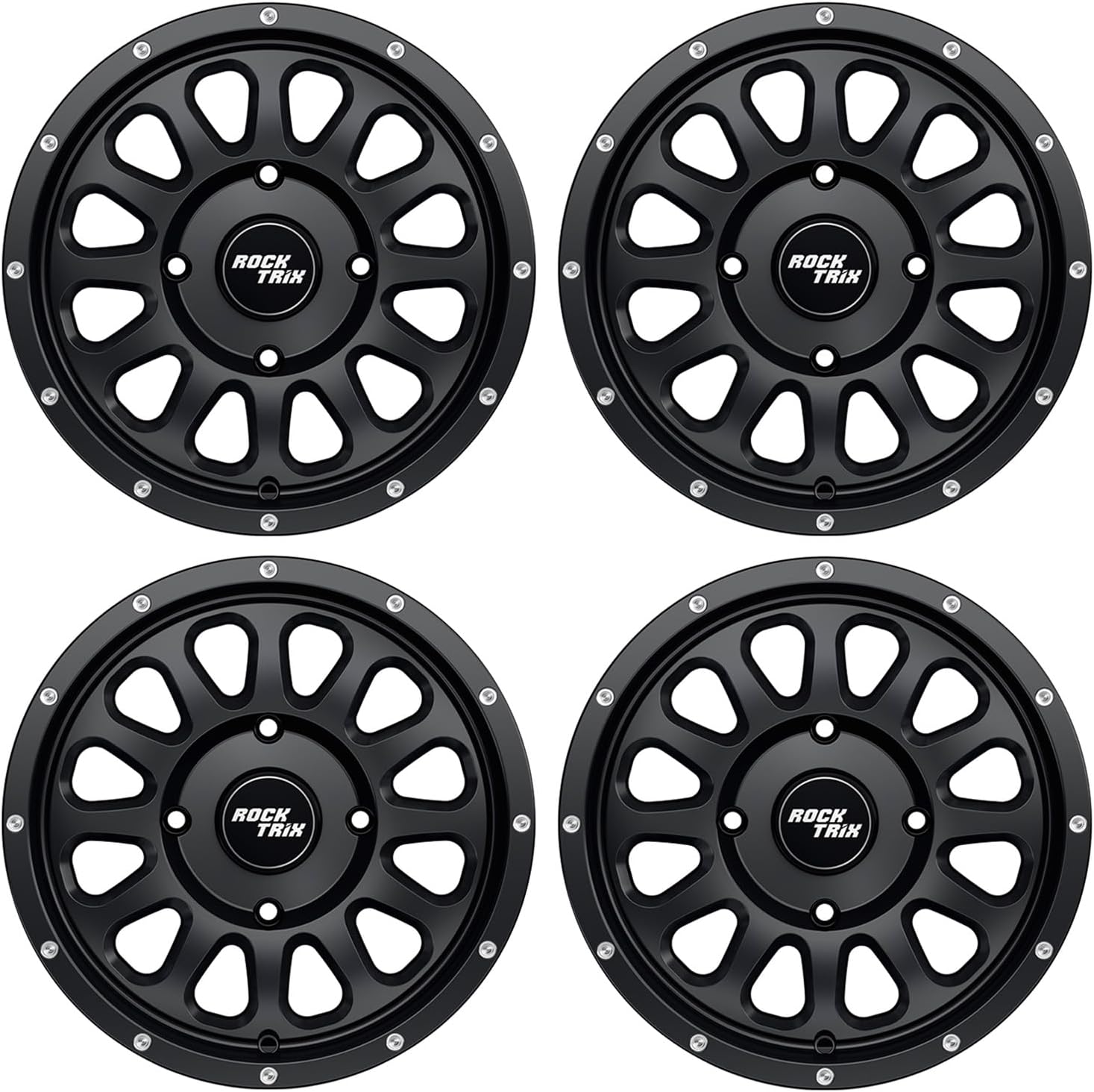 Amazon.com: RockTrix RT111 14in ATV Wheel 4x110 Rim, 14x7, 5+2 Offset ...