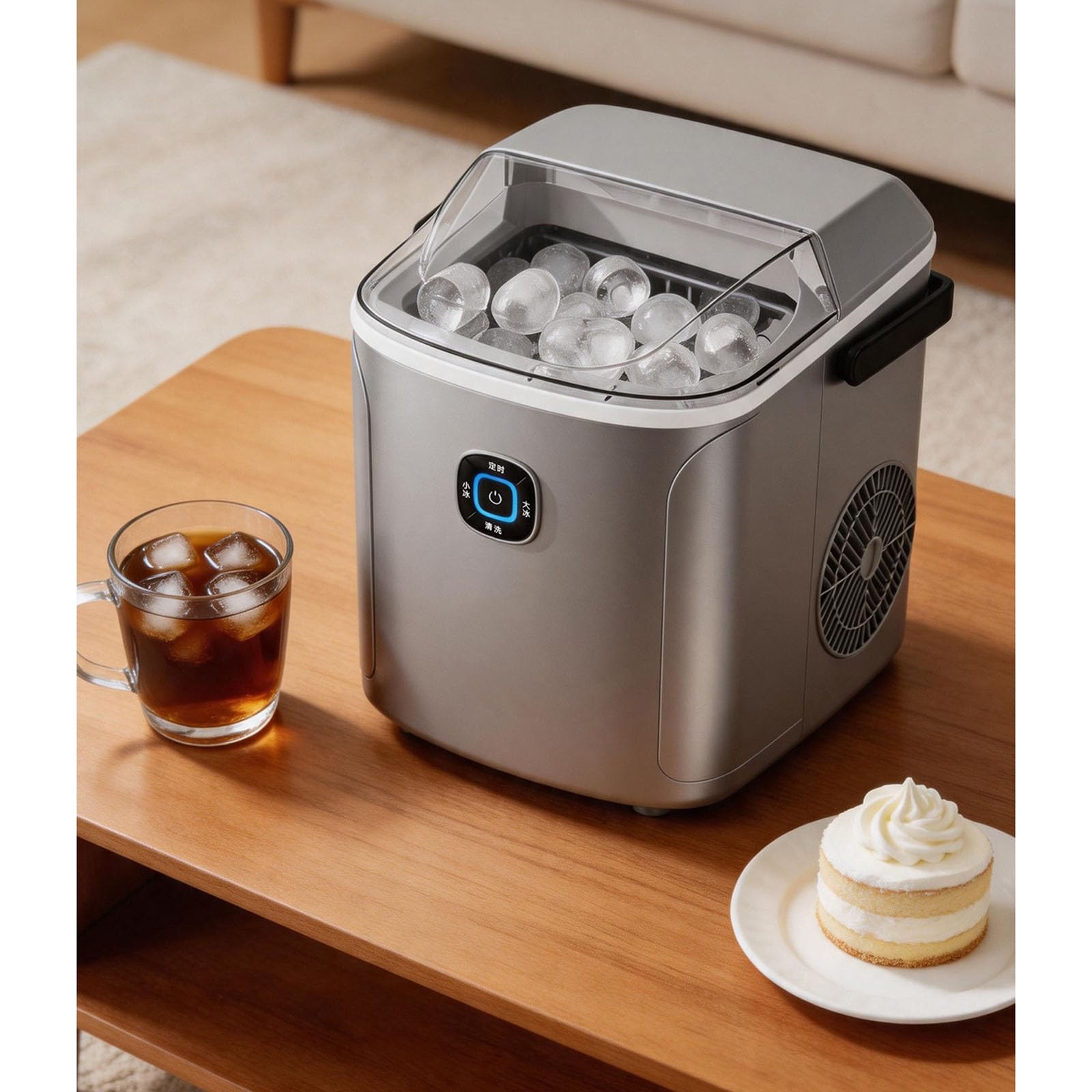 Máquina para Hacer Hielo en El Hogar, Máquina para Hacer Hielo en La Encimera, Sensor Infrarrojo Se Detiene con Hielo Lleno, Bajo Consumo de Energía, Se Adapta A Oficinas Y Dormitorios
