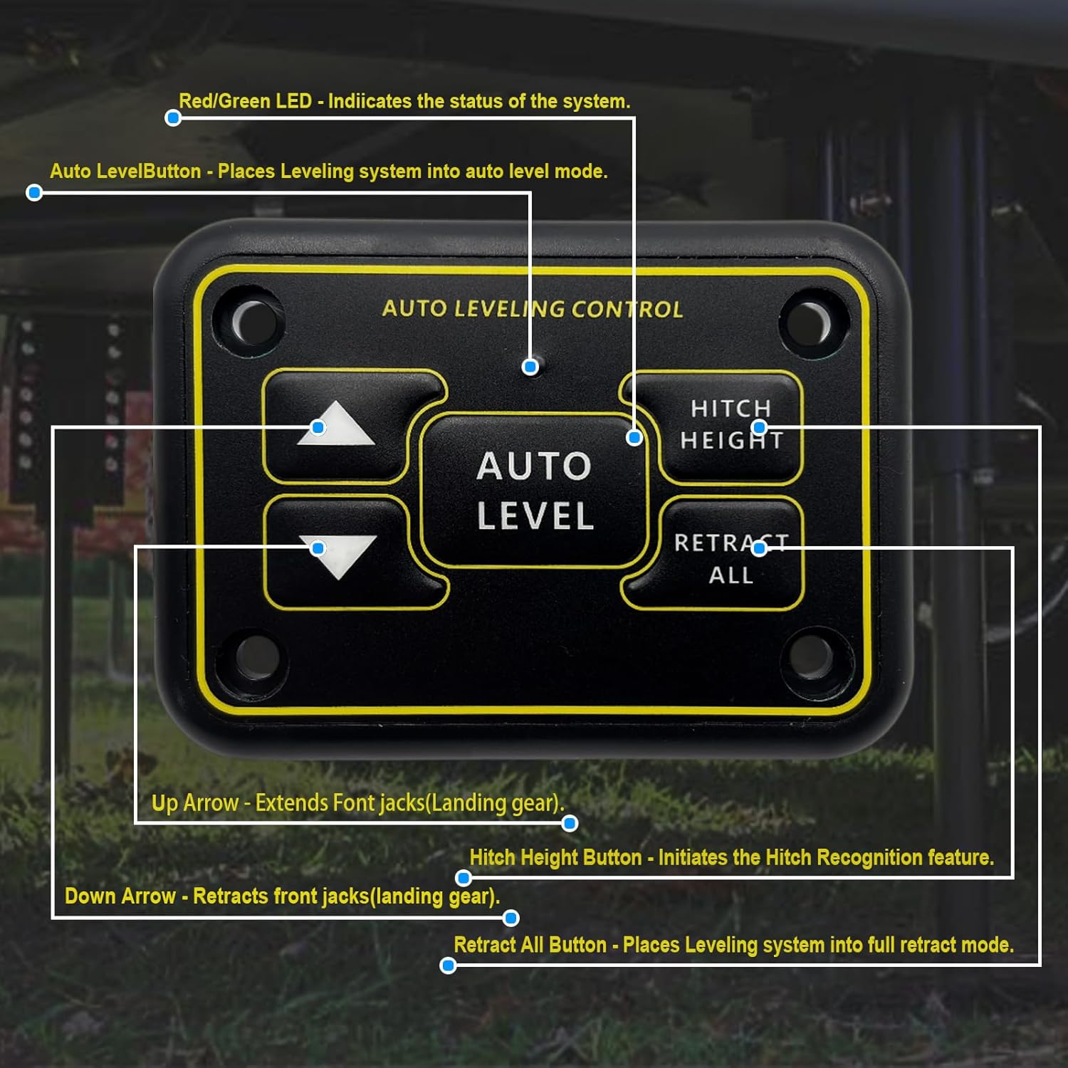 Quick Level Touch Panel Assembly w/RV Auto Leveling Replacement for 425306 Fits for Lippert Ground Control & Level-Up Hydraulic Leveling System