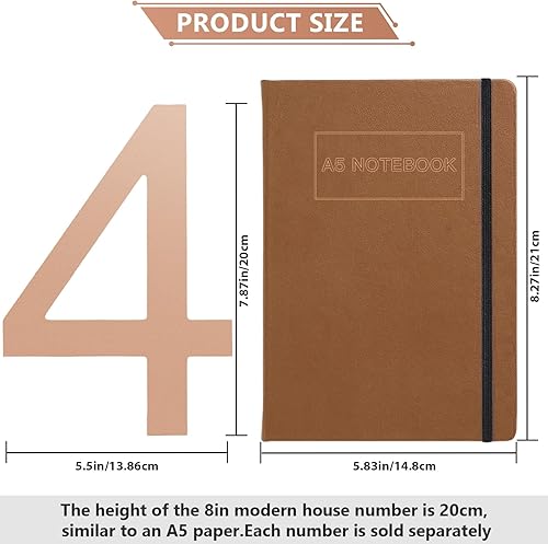 Miniatura 155 de DEWEL Números flotantes de casa grandes de 8 pulgadas para exteriores, decoración de números de dirección de casa modernos negros para señalización