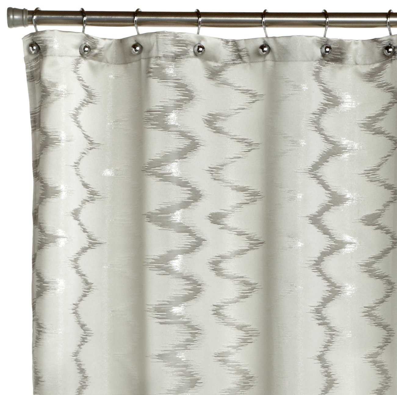 Rideau de douche haut de gamme Blaze en jacquard texturé coloris platine chic