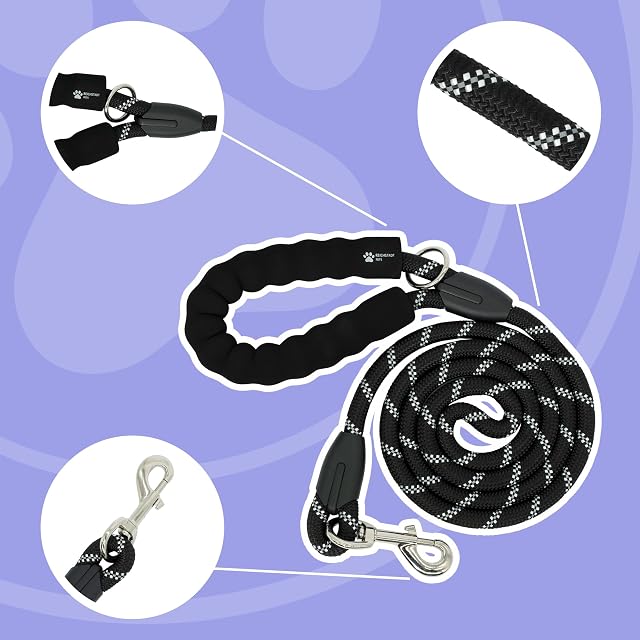Foto 2 de 7 de Reichstadt Pets Correa Perros Nylon EVA 25RSP084 Black 1,5m