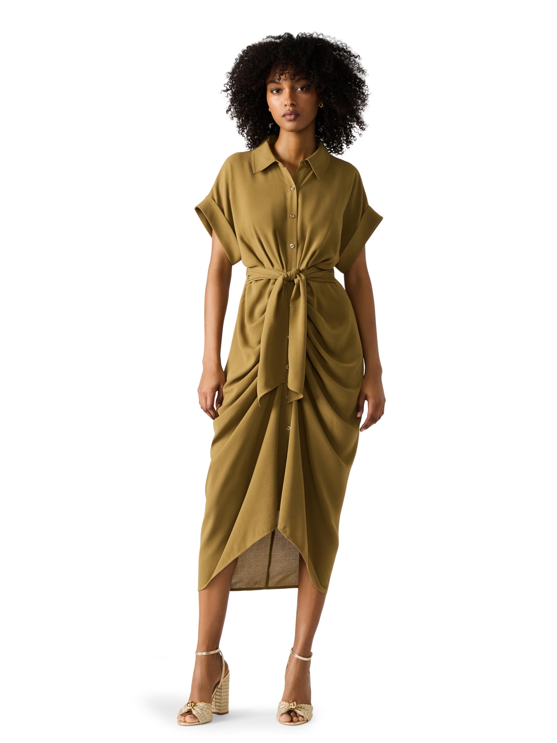 Steve Madden Women's Knits A Long Story Dress - Comfy Rib Knit Midi With Button Front