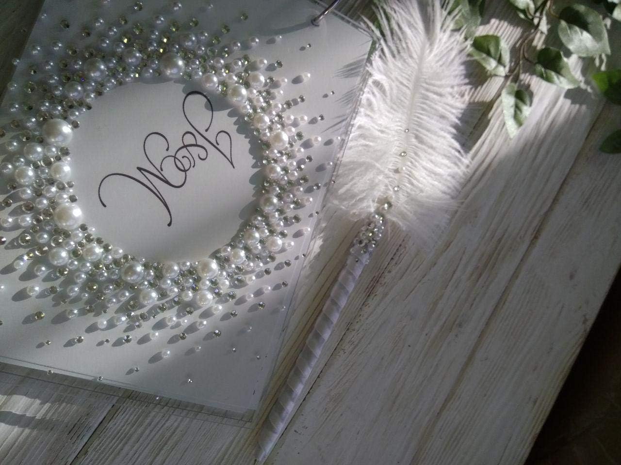 Wedding Guestbook - Wedding Decor - Custom Guest Book Pen - Wedding Pen Holder - Custom Pens - Wedding Ceremony Set - Wedding Gift