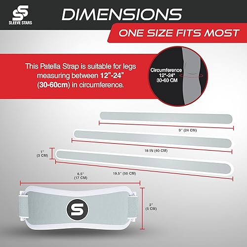 Vista 96 de Osgood Schlatter - Rodillera para niños, jóvenes, mujeres y hombres con 3 longitudes, correa de rodilla para artritis, tendinitis y dolor Beige