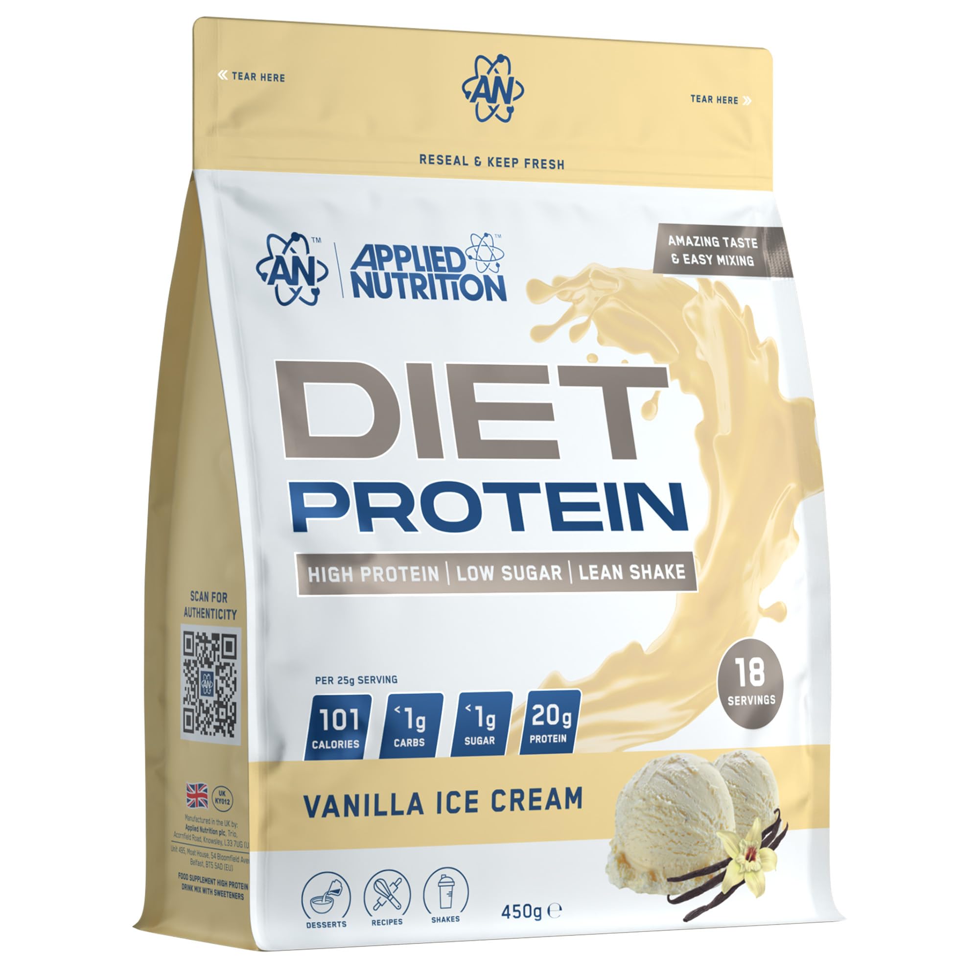 Applied Nutrition Diet Whey - High Protein Powder 450 g (Pack of 1)
