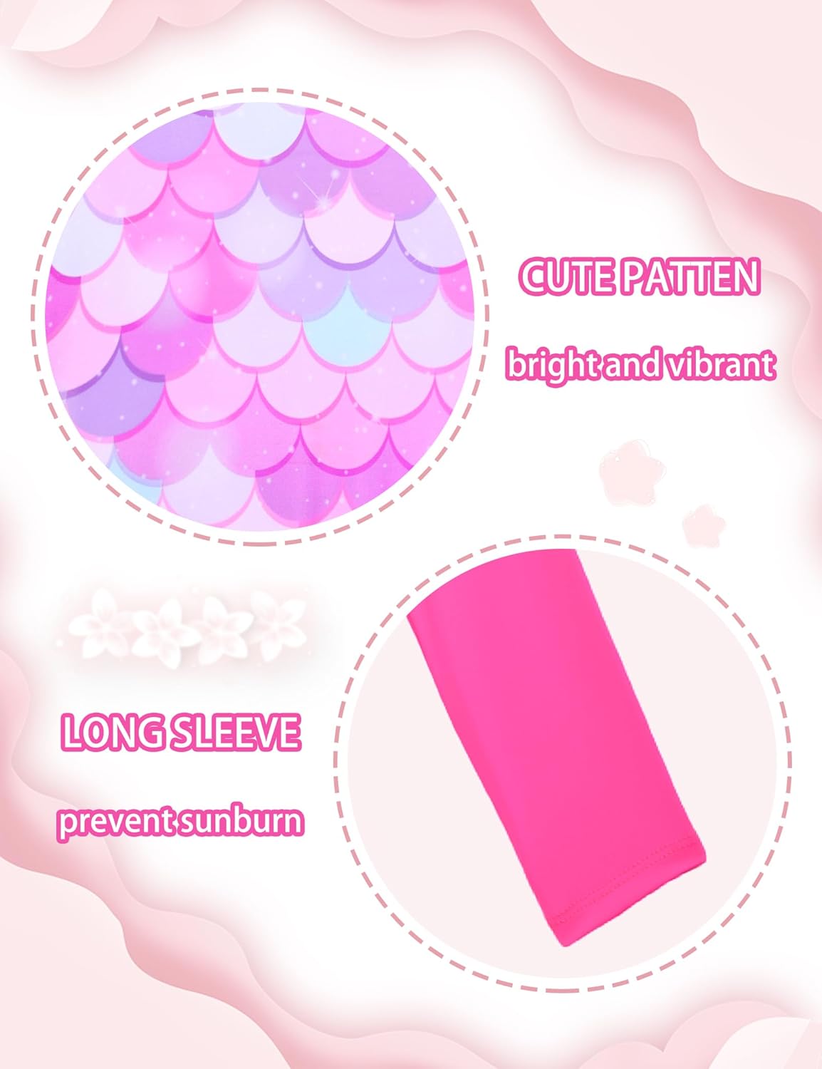 Girls Rash Guard Swimsuit Two Pieces Adorable Swimswear Quick Dry Bathing Suit Long Sleeve - Image 3