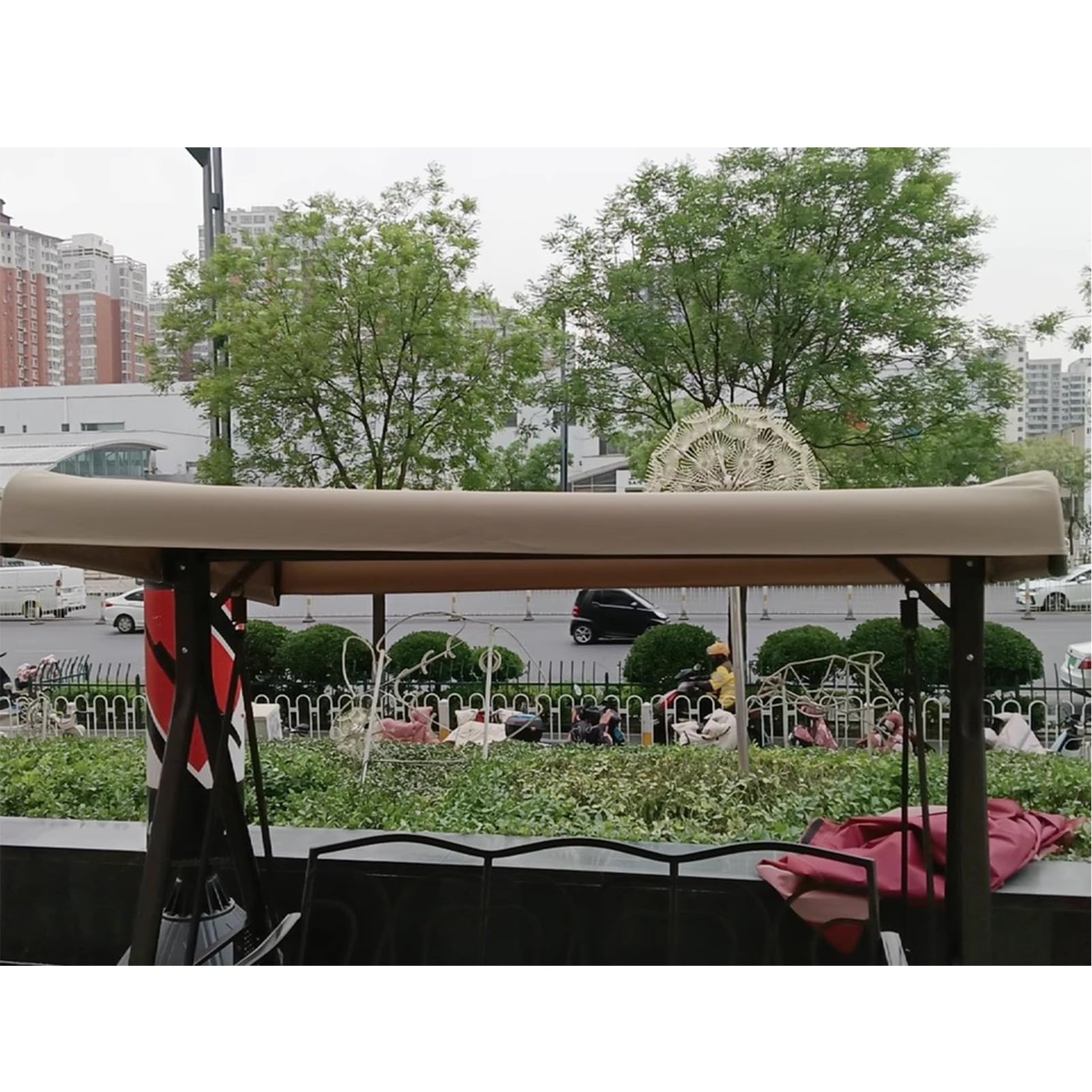 Tetto di Ricambio per Dondolo,2 3 posti Tettino Parasole Impermeabile Anti-UV Tetto del Dondolo da Giardino Telo per Altalena Hollywood Sostituzione,3 Seater:195×122cm/77.8×48in