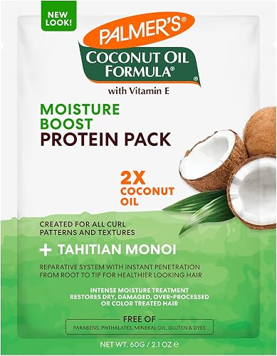 Palmer's Coconut Oil Formula Deep Conditioning Protein Pack, Concentrated Strengthening Hair Treatment for Dry & Damaged Hair, 2.1 oz
