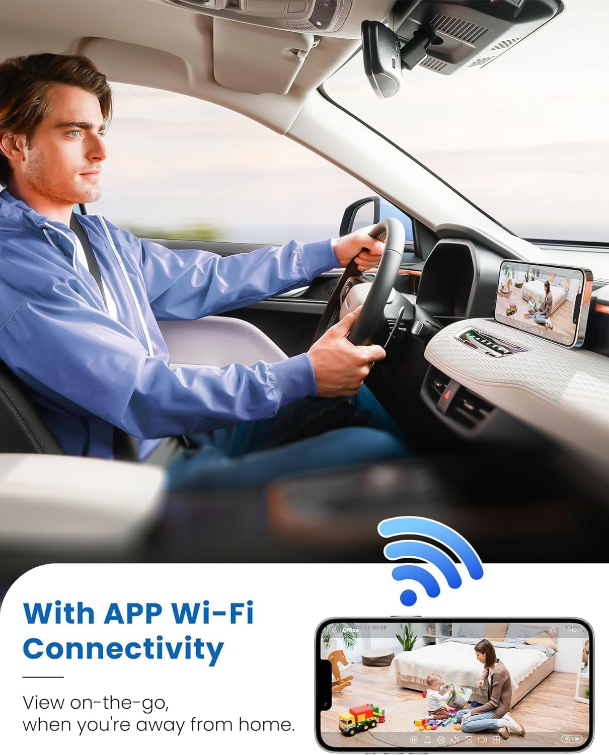 WiFi Caméra,1080P HD Caméra de Surveillance Interieur/Extérieur sans Fil avec Audio et Vidéo, avec Enregistrement Longue Batteries, pour l'extérieur/intérieur