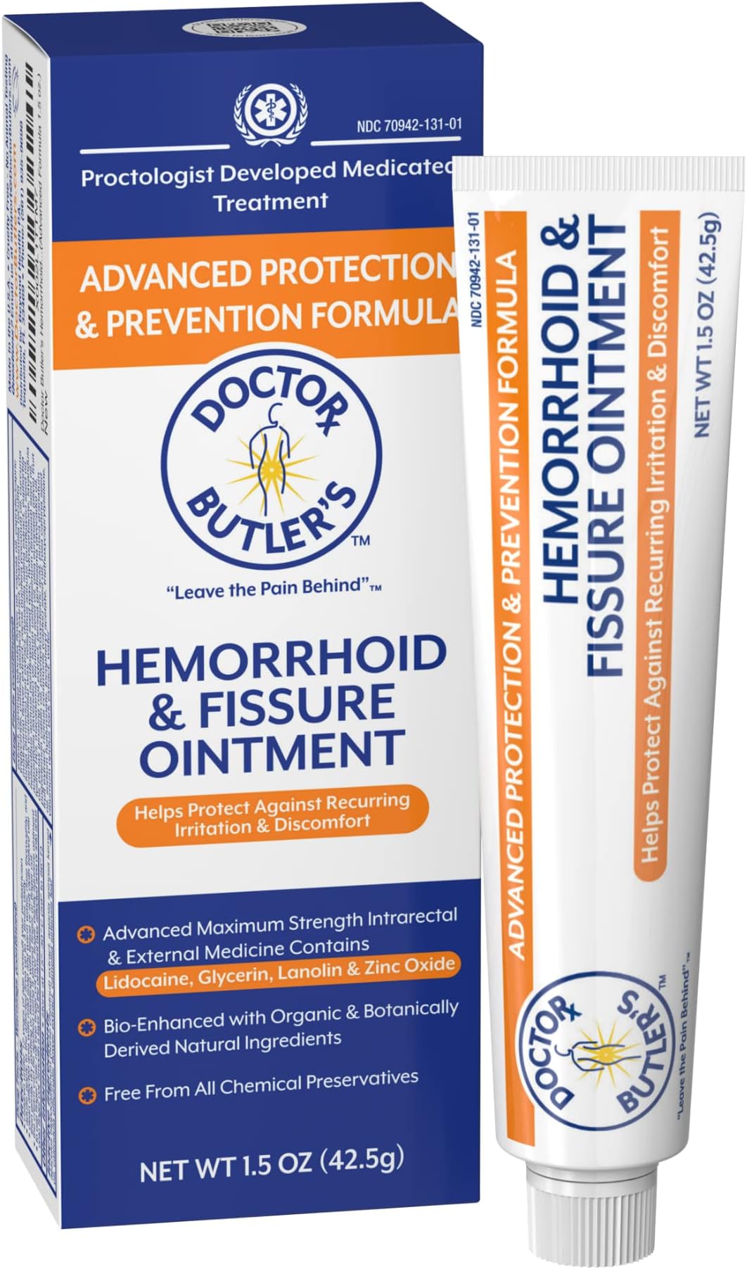 Advanced Hemorrhoid & Fissure Ointment - Lidocaine Hemorrhoid Treatment and Fissure Treatment, Extra Strength Formula, Heals and Provides Fast Pain and Itch Relief* (1.5 oz.)