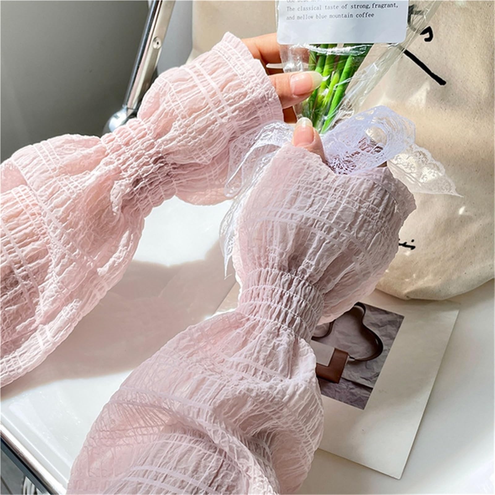 2 Pares de Guantes Largos sin Dedos Verano para Ciclismo