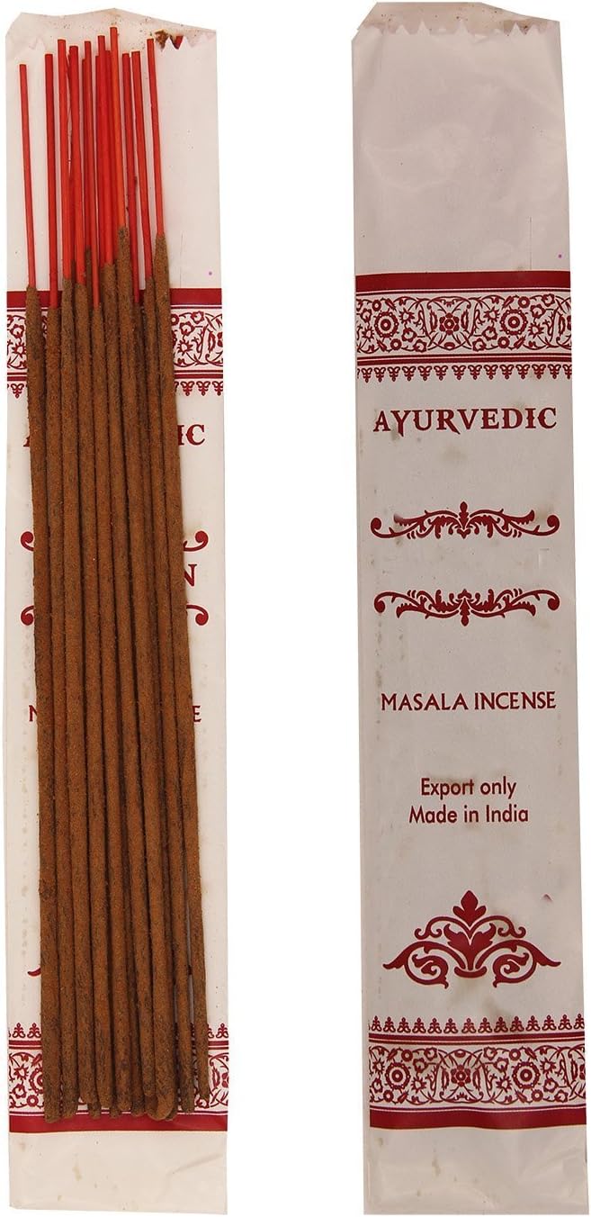 DharmaObjects Ayurvedic Rose Masala Incense Sticks - Box 12 Packs (Rose)