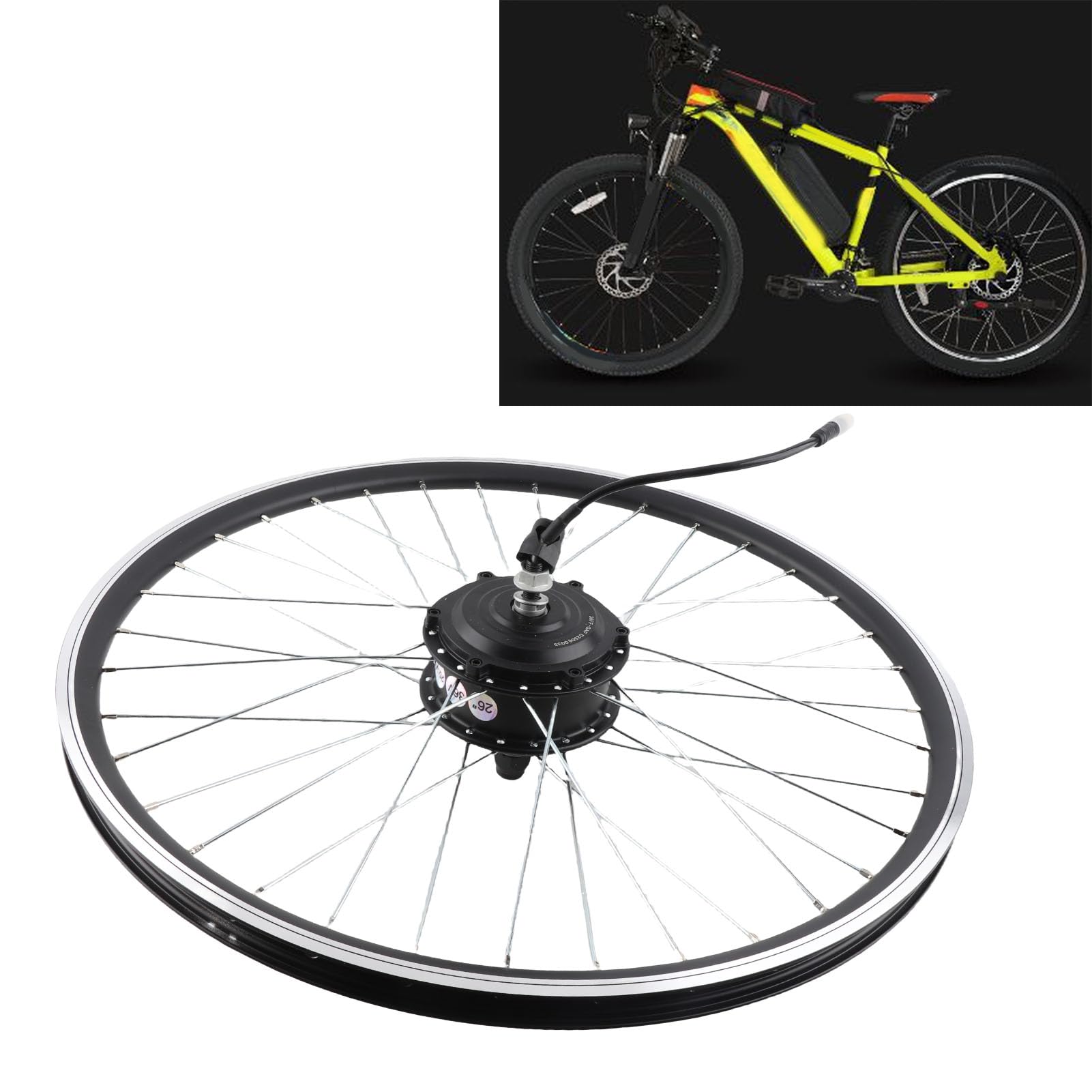 Kit de conversion de moteur de roue avant de vélo électrique 36V 250W 26 pouces avec écran LCD étanche IP65