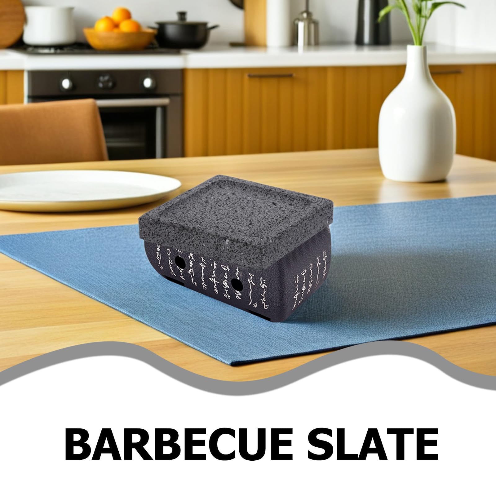 Toyvian Placa Rectangular de Piedra Volcánica para Barbacoa Coreana Distribución Uniforme del Calor y Retención de Nutrientes Adecuado para Tofu y Pescado