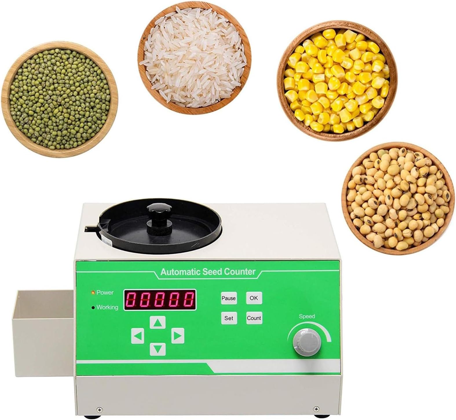 Automatic Seeds Counter Machine, Microcomputer Counting Machine LED Display, for Various Shapes Seeds Counting Rice, Wheat, Rape Seed, Vegetables, Flowers, Soybeans, Corn,Bean