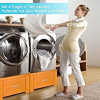 Vista 5 de Kiss Core Pedestal de lavandería de ajuste universal de 28 pulgadas para lavadora y secadora, soporte base de pedestal para lavadora y secadora