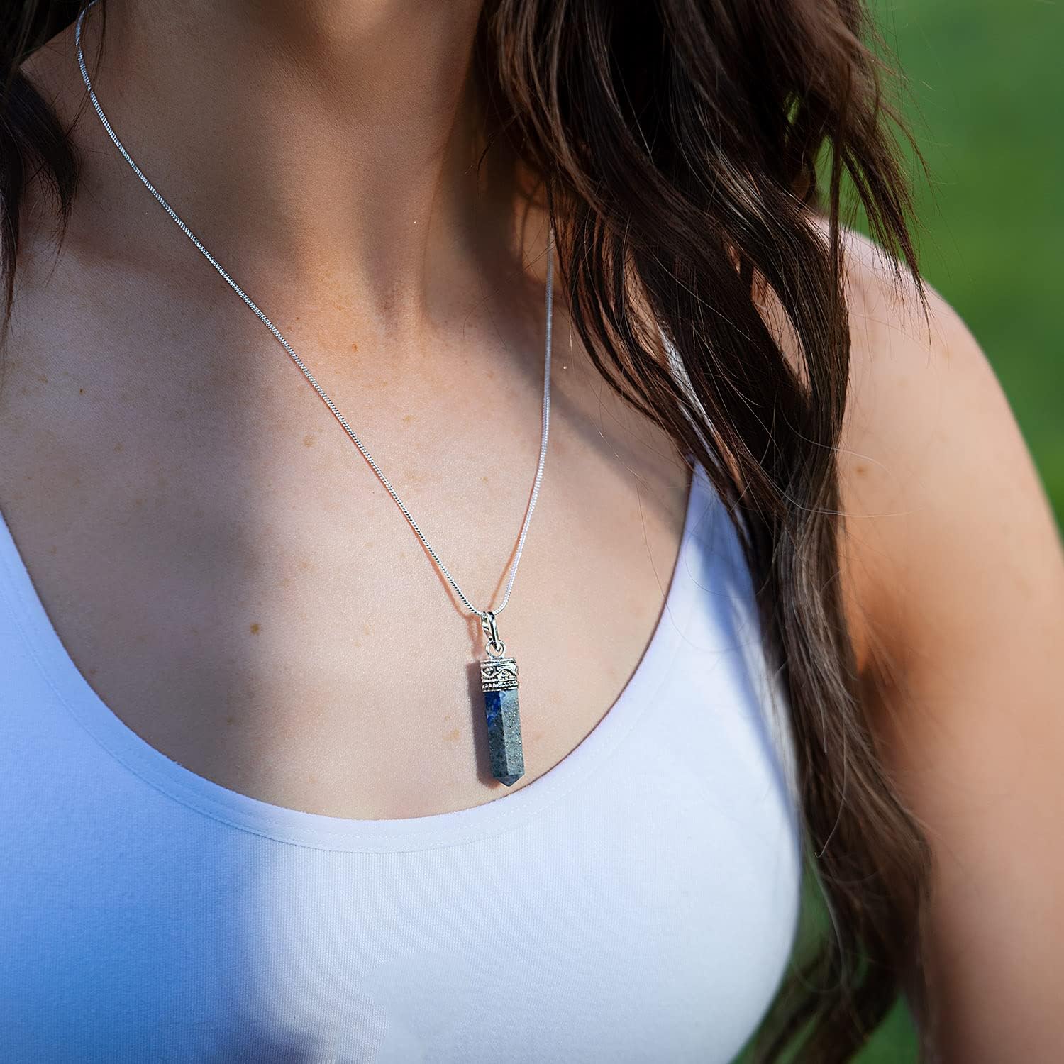 AYANA Lapis Lazuli Necklace – Handmade Necklaces, Ethically Sourced Lapis Crystals and Healing Stones - December Birthstone, Genuine Healing Crystals - Crystal Necklace for Women - Image 4