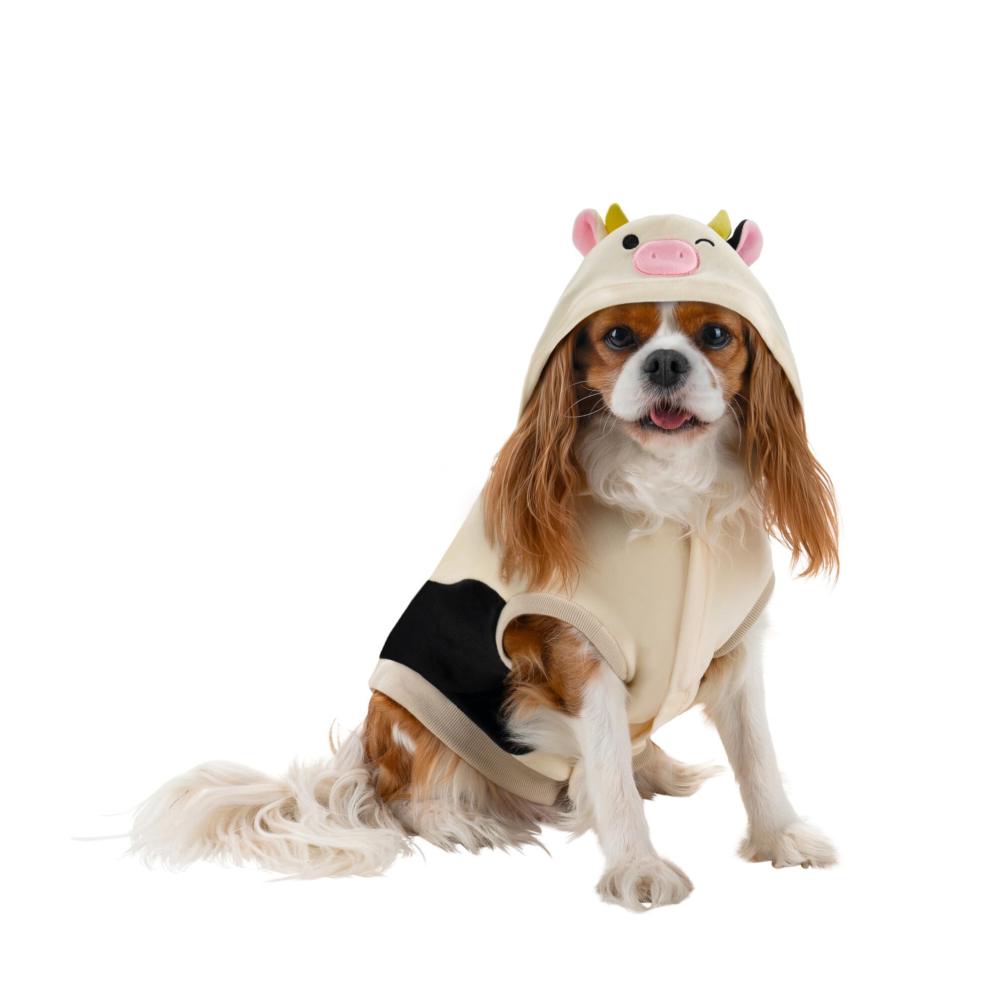 Squishmallows Original Connor The Cow Pet Hoodie - Ultrasoft Official Jazwares Pets Apparel (Small) Multicolor