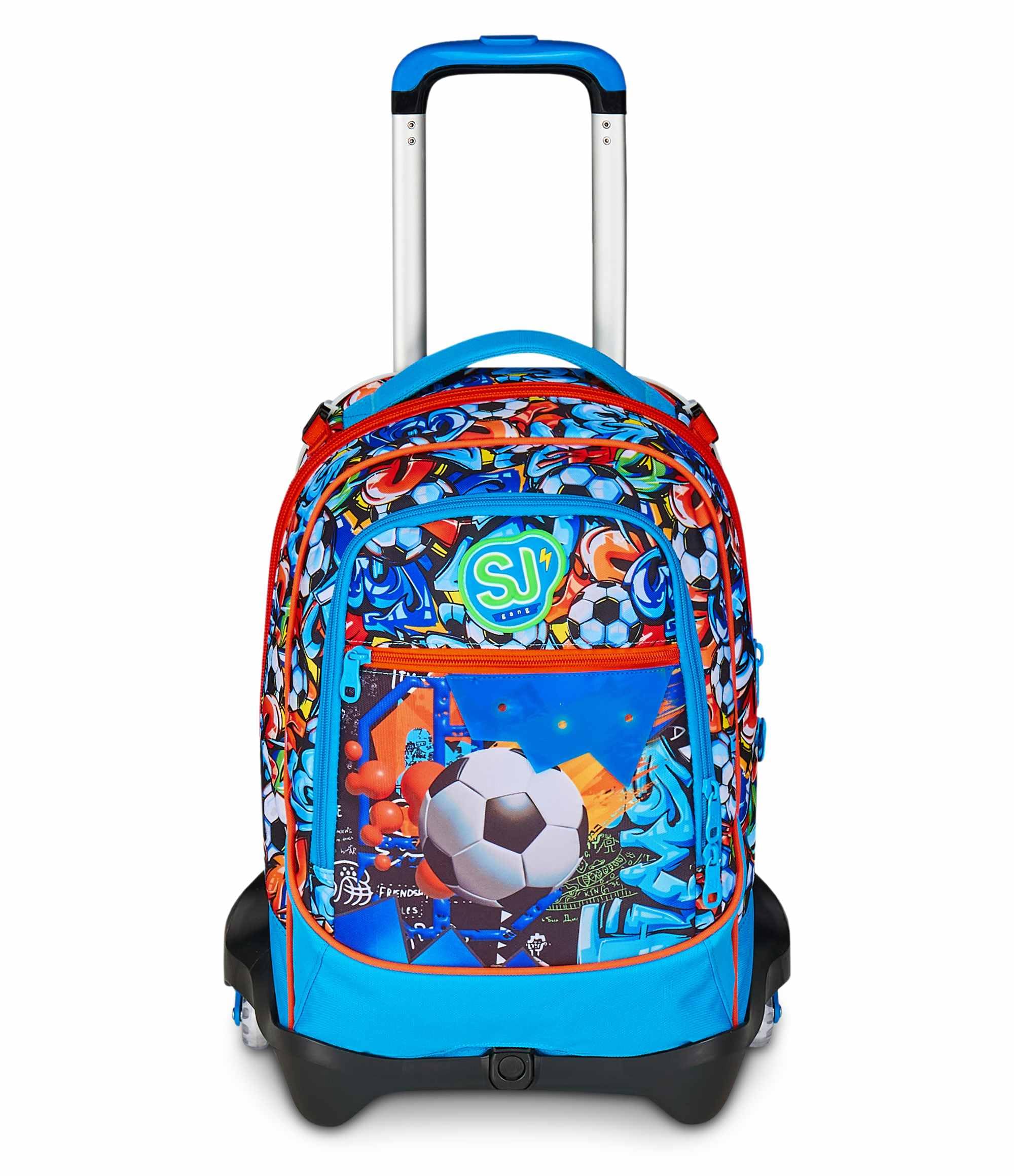 SJ GANG STYLE JAM GANG Trolley Scuola Jack 3 Ruote, Turchese, 3 in 1, Zaino Triplo Uso con Carrello Sganciabile, 33 L, Zaino Scuola Elementare, Zaino Bambino