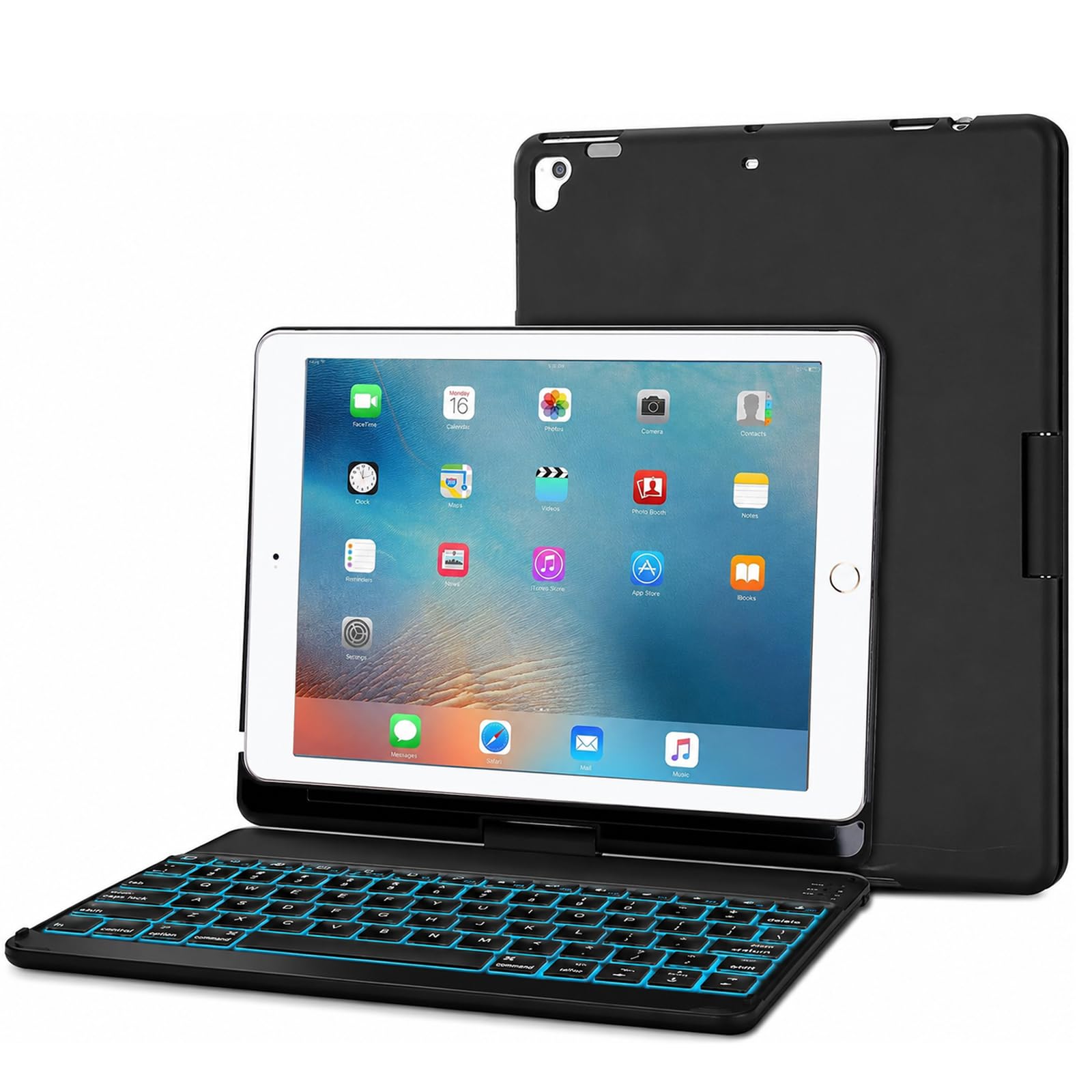 Amazon.com: ProCase 360° Rotation 7-Color Backlit Keyboard Case