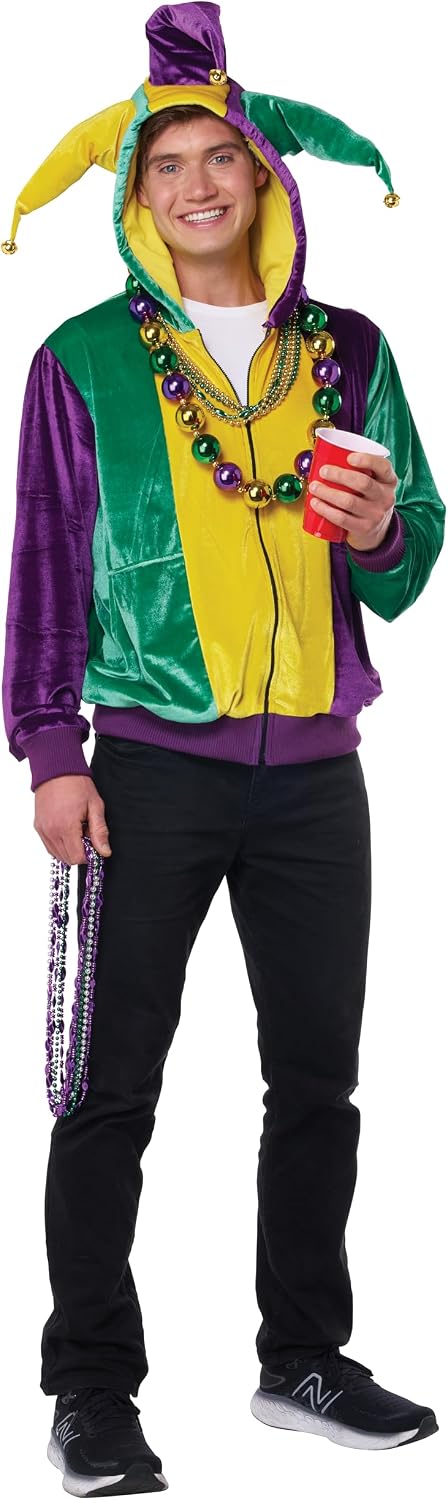 California Costumes mens Mardi Gras Jester Hoodie