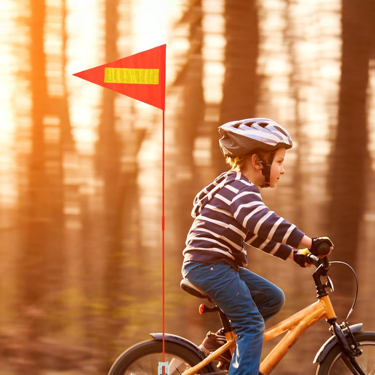Hemoton 5 Pcs Reflective Bicycle Safety Flag Red Pvc Bike Warning Flag | Replacement High Visibility for Bicycle Kids Cycling Accessory Portable Bike Accessory for Road Safety
